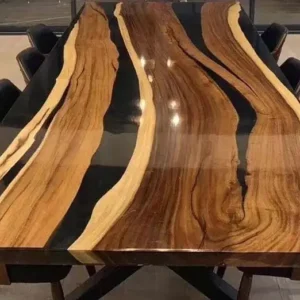 Black Epoxy Counter Table Top For Handmade Office And Home Use