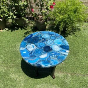 Agate Coffee Table Top With Blue Agate Stone Furniture